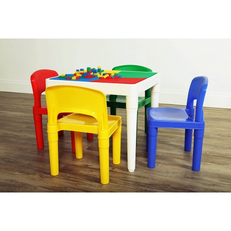 Mighty Rock Kids Table and 4 Chair Set, Assorted Color Chairs